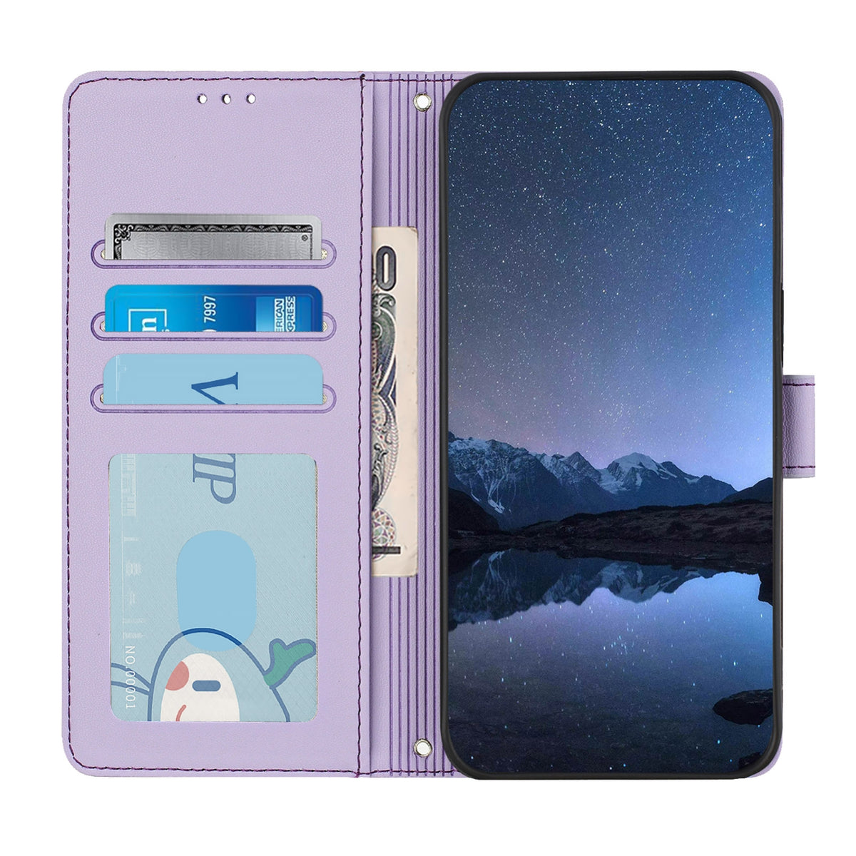 ELECTROPRIME For iPhone 15 Cat Rat Embossed Pattern RFID PU Phone Case with Wrist Strap(Purple)