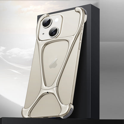 ELECTROPRIME For iPhone 15 Hercules Zinc Alloy Borderless Metal Phone Case(Titanium Grey)