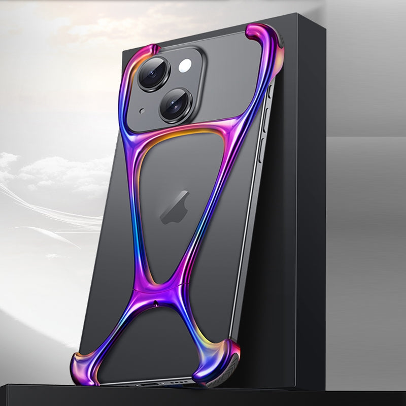 ELECTROPRIME For iPhone 15 Hercules Zinc Alloy Borderless Metal Phone Case(Colorful)
