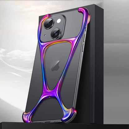 ELECTROPRIME For iPhone 15 Hercules Zinc Alloy Borderless Metal Phone Case(Colorful)