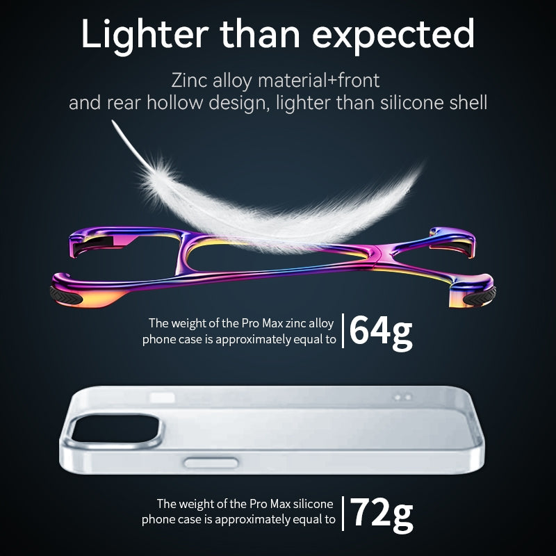 ELECTROPRIME For iPhone 15 Hercules Zinc Alloy Borderless Metal Phone Case(Bright Silver)