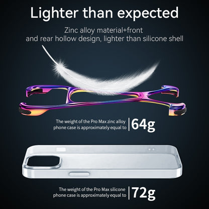 ELECTROPRIME For iPhone 15 Hercules Zinc Alloy Borderless Metal Phone Case(Bright Silver)