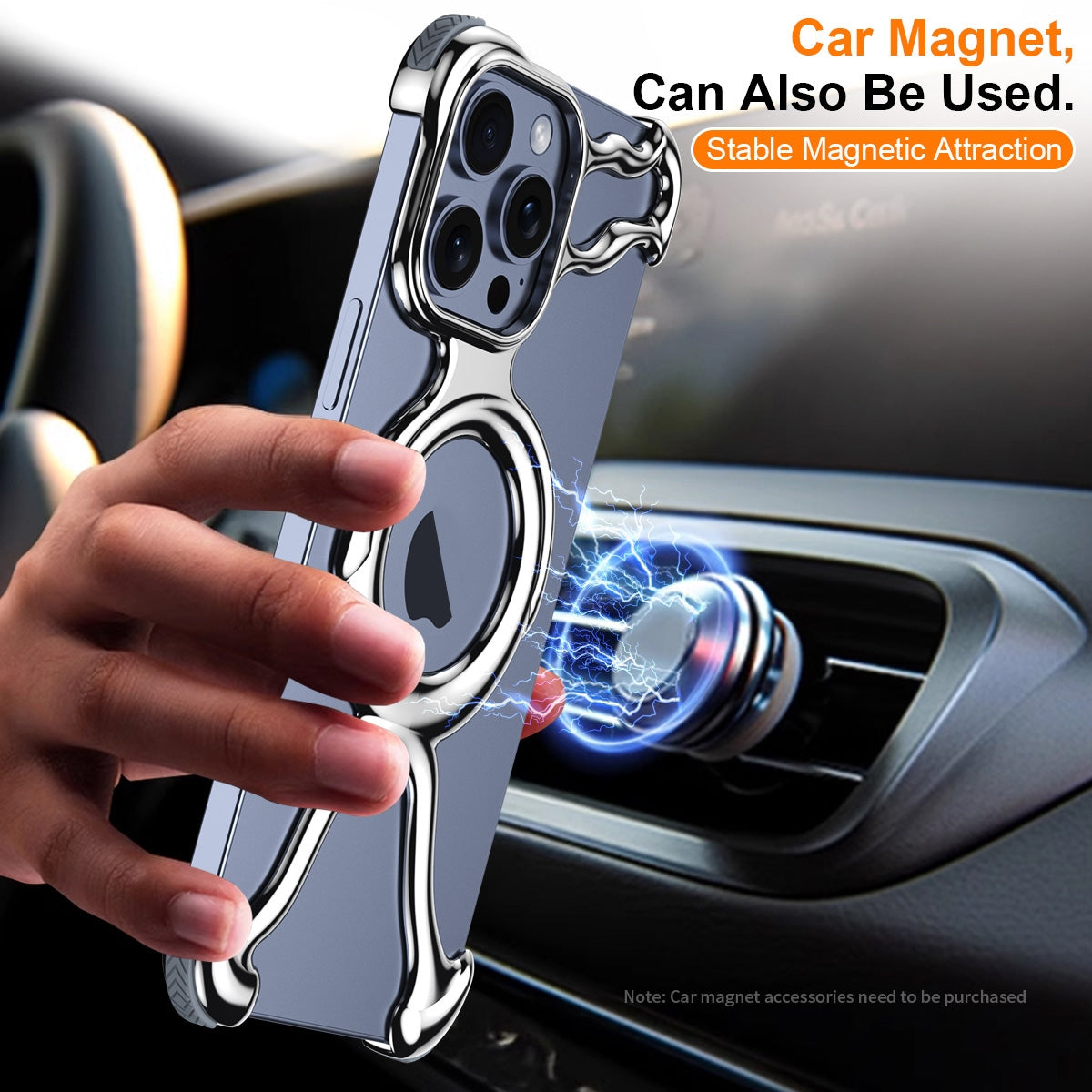 ELECTROPRIME For iPhone 15 Liquid Plating PC Hollow MagSafe Phone Case(Matt Silve)