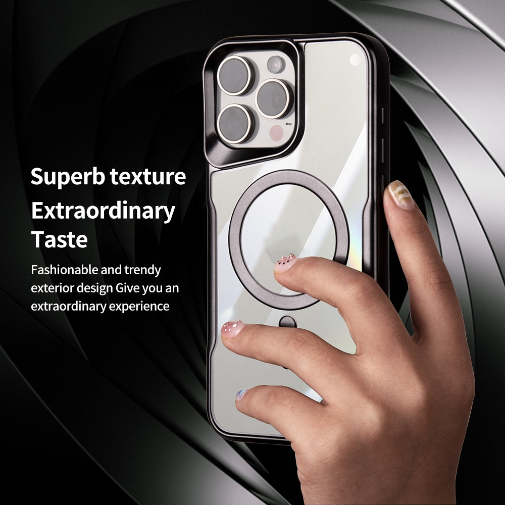 ELECTROPRIME For iPhone 15 Plus Blade MagSafe Magnetic Transparent PC Phone Case(Silver White)