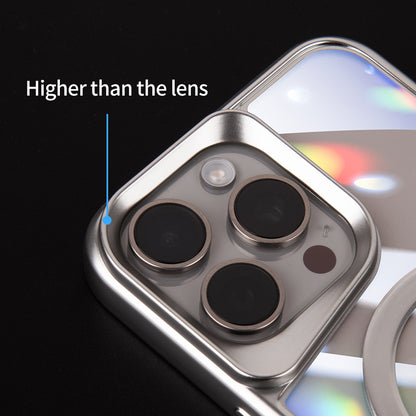 ELECTROPRIME For iPhone 15 Plus Blade MagSafe Magnetic Transparent PC Phone Case(Silver White)