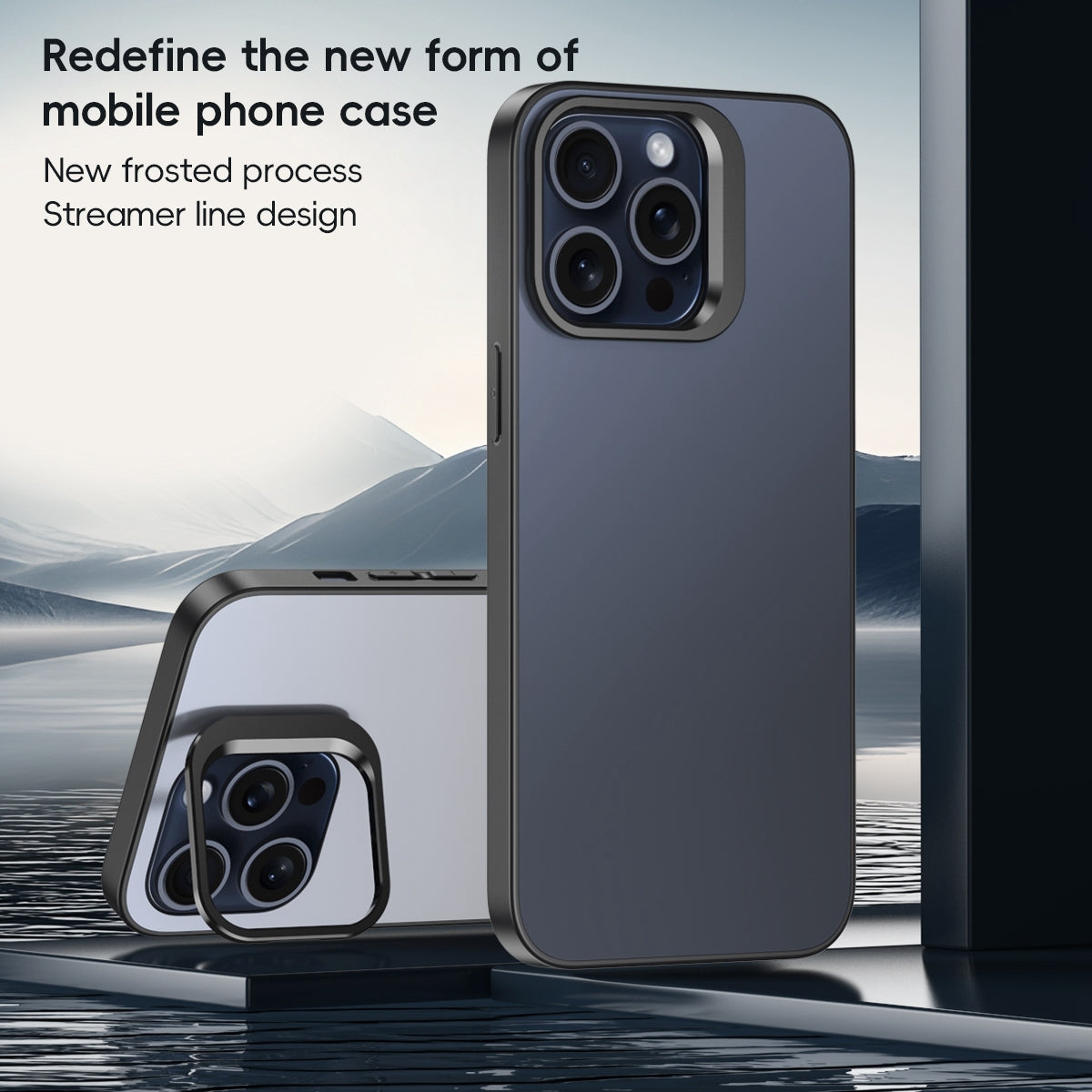 ELECTROPRIME For iPhone 15 Aluminum Alloy Lens Holder Frosted Skin-feel Phone Case(Grey)