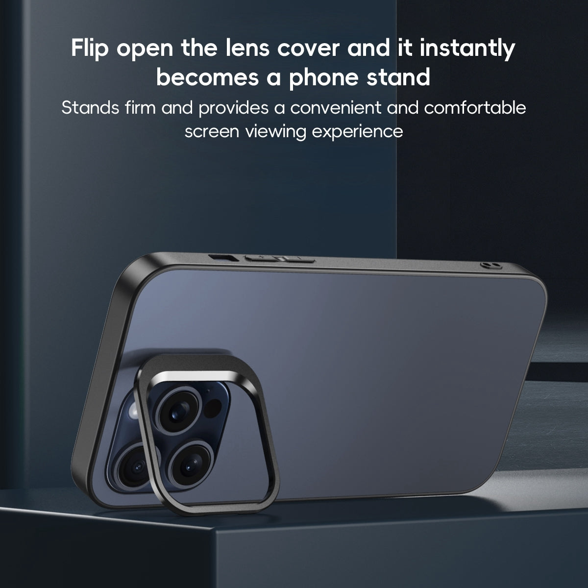 ELECTROPRIME For iPhone 15 Aluminum Alloy Lens Holder Frosted Skin-feel Phone Case(Grey)