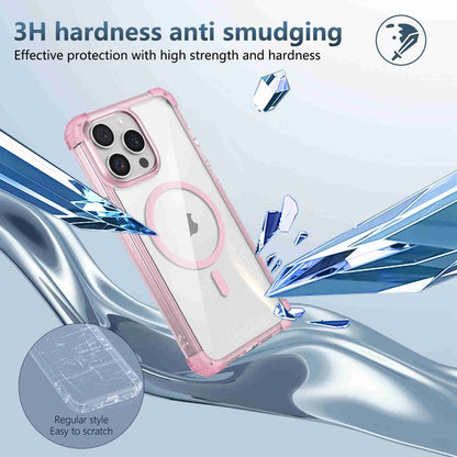 ELECTROPRIME For iPhone 15 Transparent MagSafe Magnetic Phone Case(Pink)