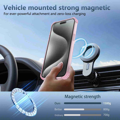 ELECTROPRIME For iPhone 15 Transparent MagSafe Magnetic Phone Case(Pink)