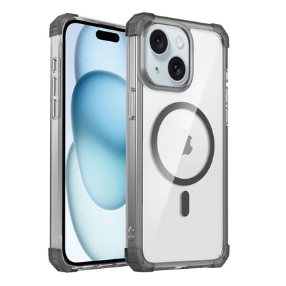 ELECTROPRIME For iPhone 15 Transparent MagSafe Magnetic Phone Case(Black)