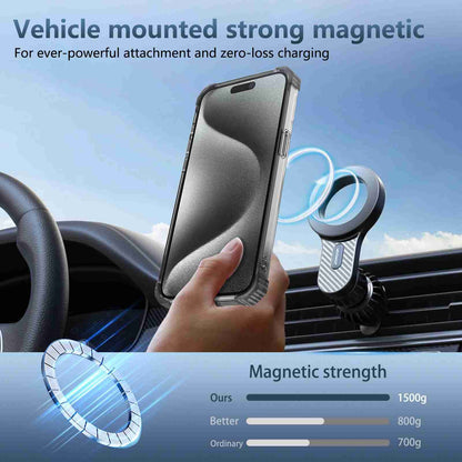 ELECTROPRIME For iPhone 15 Transparent MagSafe Magnetic Phone Case(Black)