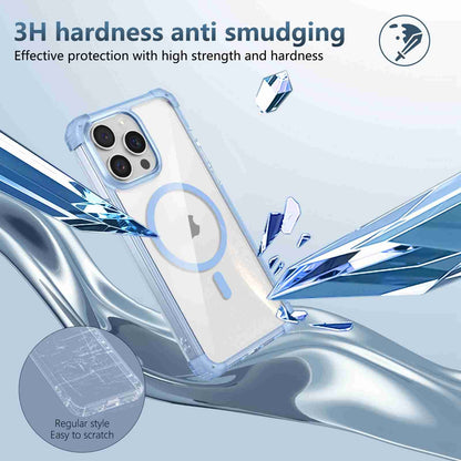 ELECTROPRIME For iPhone 15 Transparent MagSafe Magnetic Phone Case(Blue)