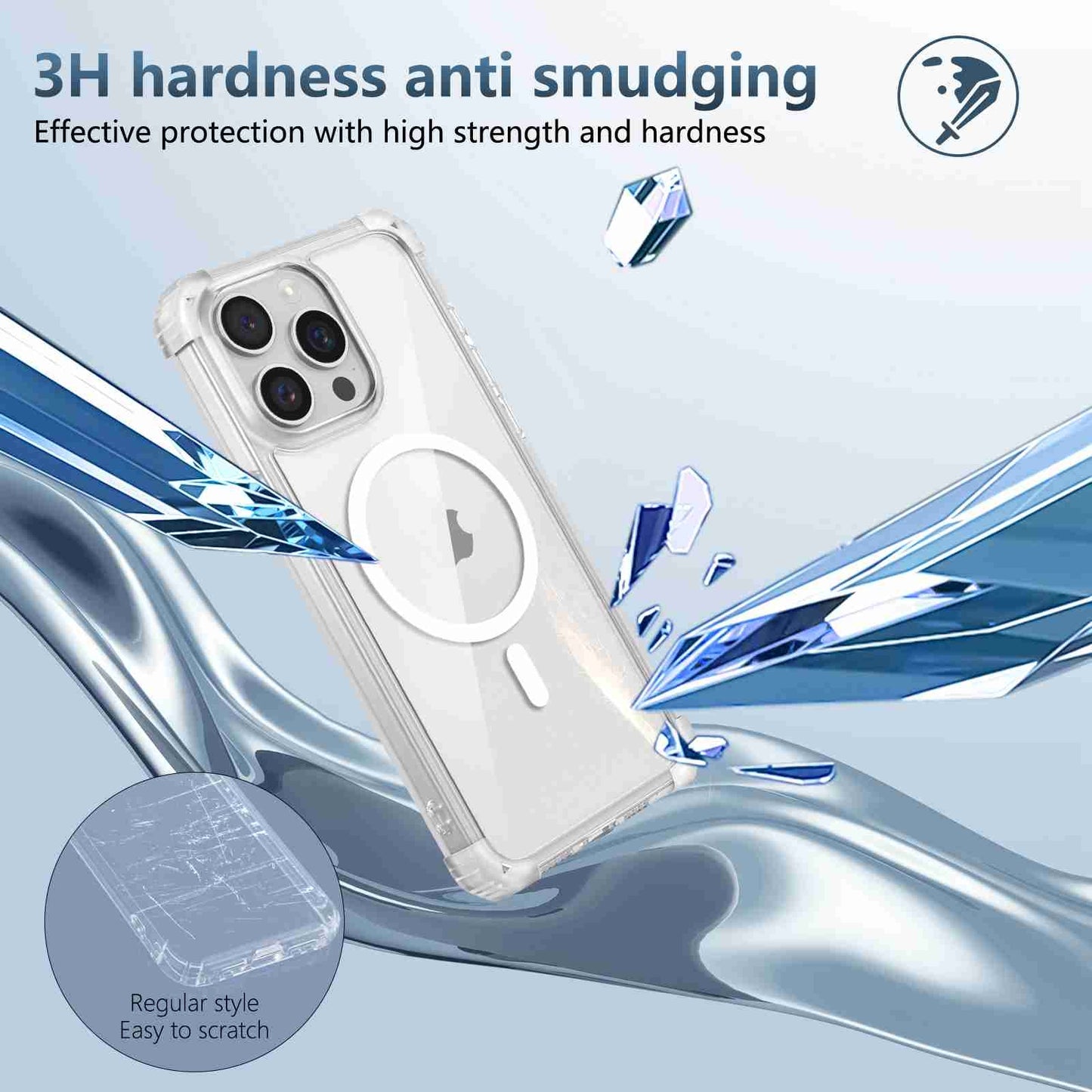 ELECTROPRIME For iPhone 15 Transparent MagSafe Magnetic Phone Case(Transparent)