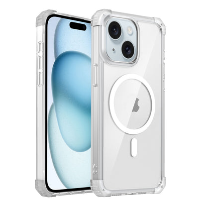 ELECTROPRIME For iPhone 15 Plus Transparent MagSafe Magnetic Phone Case(Transparent)