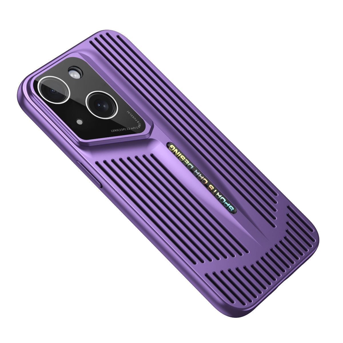 ELECTROPRIME For iPhone 15 Blade Cooling PC Full Coverage Phone Case(Dark Purple)