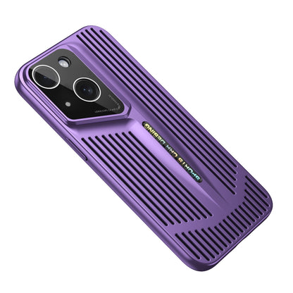 ELECTROPRIME For iPhone 15 Blade Cooling PC Full Coverage Phone Case(Dark Purple)