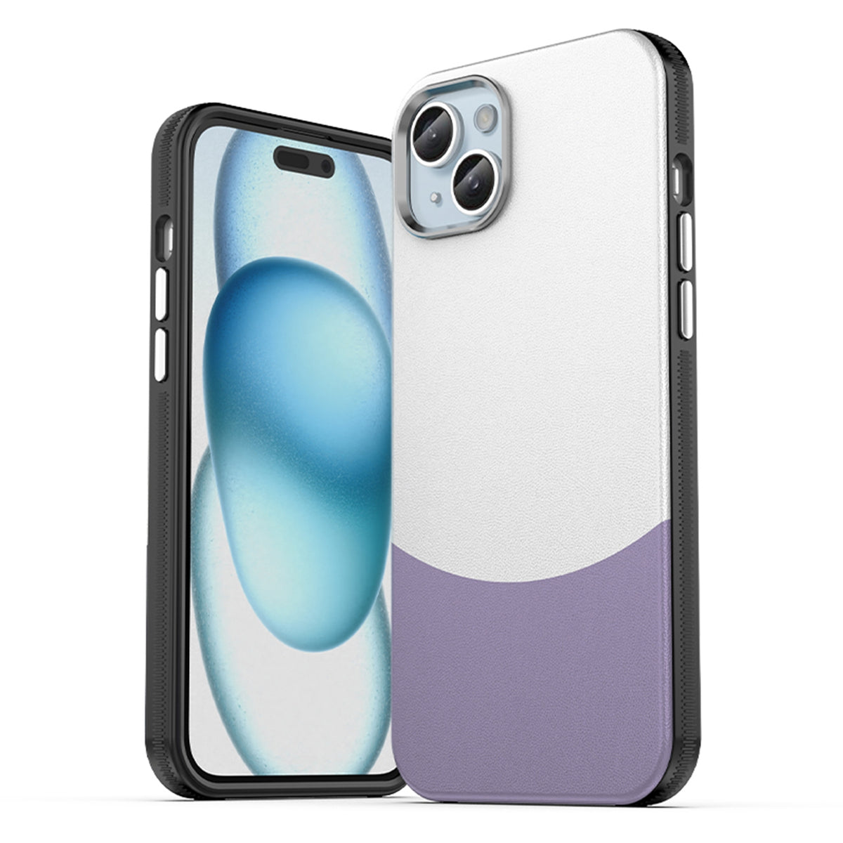 ELECTROPRIME For iPhone 15 Plus Leather Texture MagSafe Magnetic TPU + PC Phone Case(Light Purple)