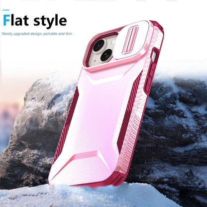 ELECTROPRIME For iPhone 15 Sliding Camshield Phone Case(Pink + Rose Red)