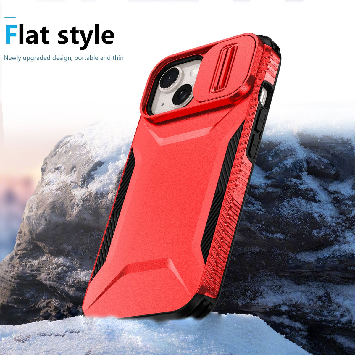 ELECTROPRIME For iPhone 15 Sliding Camshield Phone Case(Red)