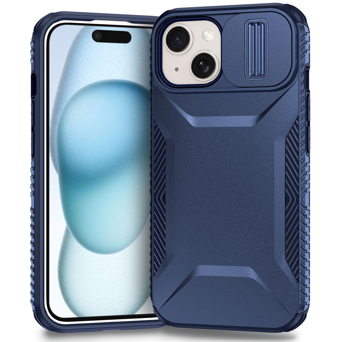 ELECTROPRIME For iPhone 15 Sliding Camshield Phone Case(Blue)