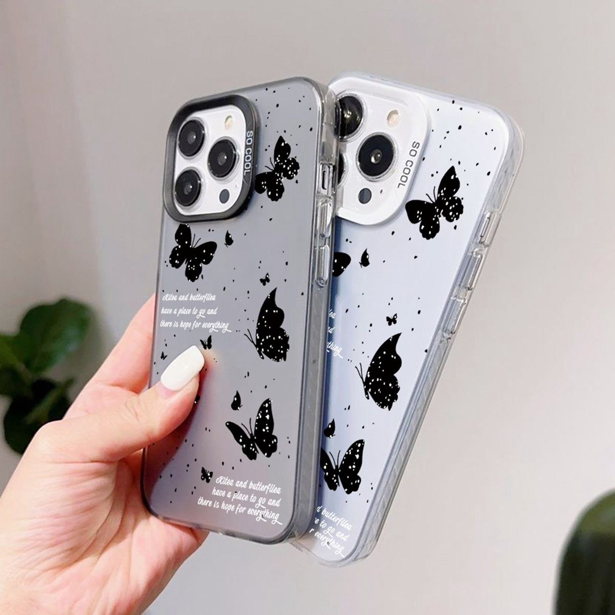 ELECTROPRIME For iPhone 15 Silver Painting PC Hybrid TPU Phone Case(Hollow Tulips White)