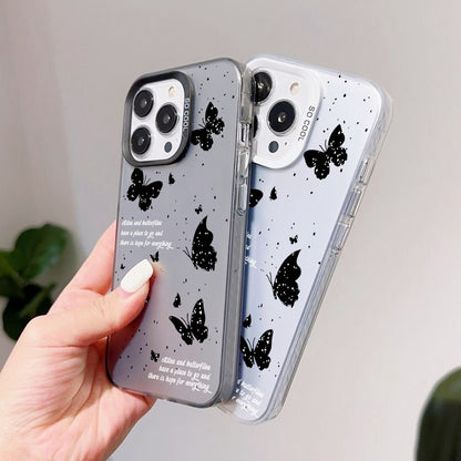 ELECTROPRIME For iPhone 15 Silver Painting PC Hybrid TPU Phone Case(Hollow Tulips White)