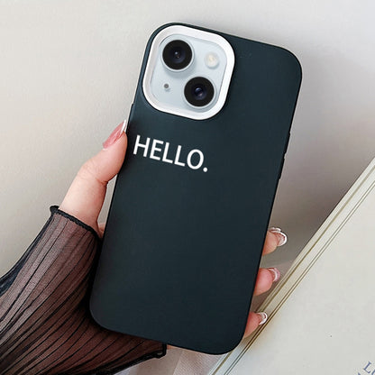 ELECTROPRIME For iPhone 15 HELLO Word PC Hybrid TPU Phone Case(Black)