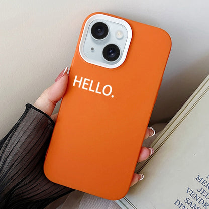 ELECTROPRIME For iPhone 15 HELLO Word PC Hybrid TPU Phone Case(White)