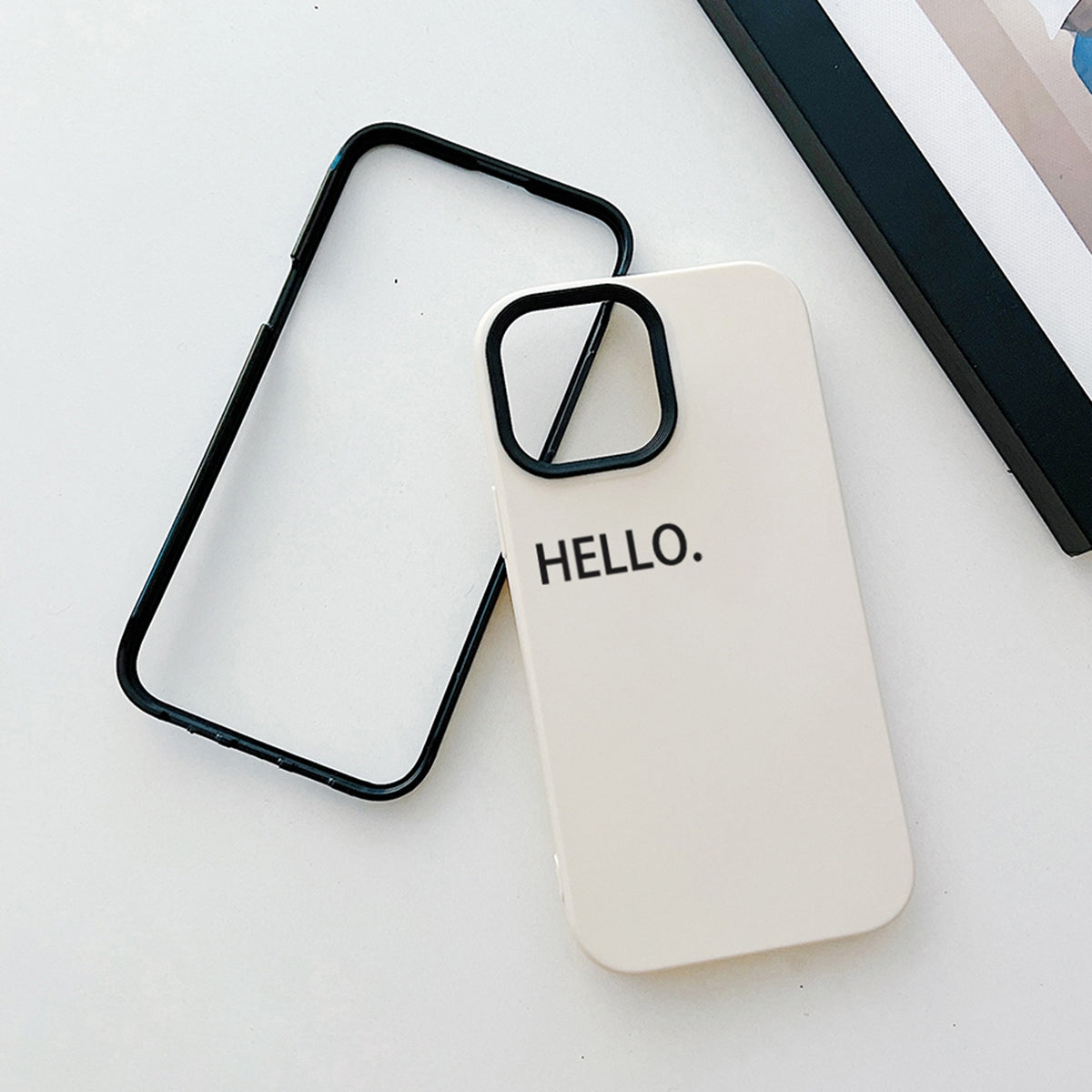 ELECTROPRIME For iPhone 15 Plus HELLO Word PC Hybrid TPU Phone Case(Sky Cyan)