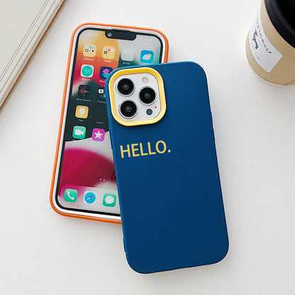 ELECTROPRIME For iPhone 15 Plus HELLO Word PC Hybrid TPU Phone Case(Sky Cyan)