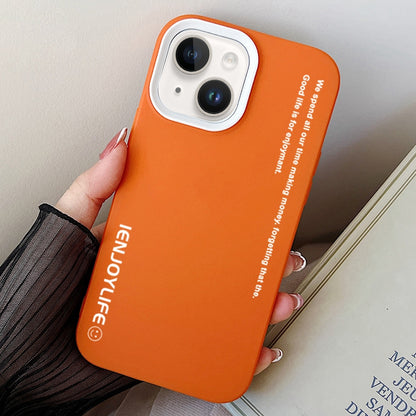 ELECTROPRIME For iPhone 15 Plus Simple Words PC Hybrid TPU Phone Case(Orange)