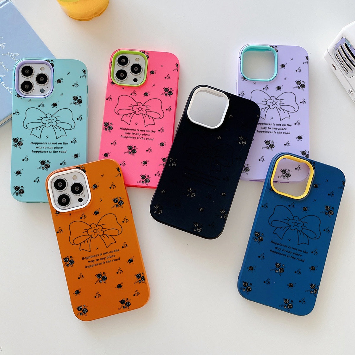 ELECTROPRIME For iPhone 15 Plus Floral Bow PC Hybrid TPU Phone Case(Sky Cyan)