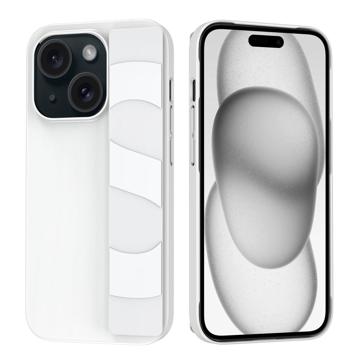 ELECTROPRIME For iPhone 15 Plus Silicone Wristband Holder Phone Case(White)