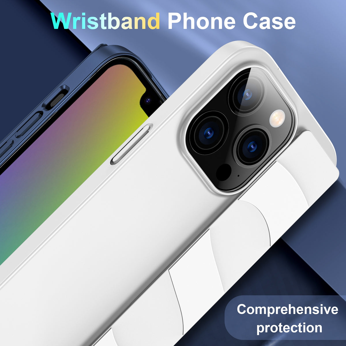ELECTROPRIME For iPhone 15 Plus Silicone Wristband Holder Phone Case(White)