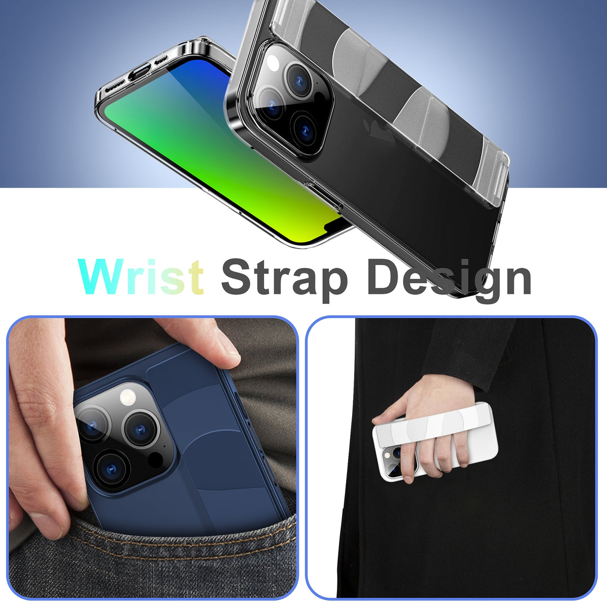 ELECTROPRIME For iPhone 15 Plus Silicone Wristband Holder Phone Case(White)
