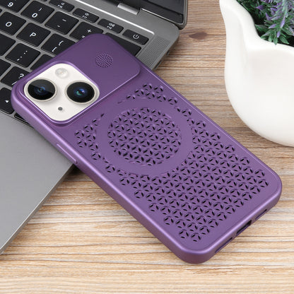 ELECTROPRIME For iPhone 15 Pure Color Honeycomb Aromatherapy MagSafe Phone Case(Purple)