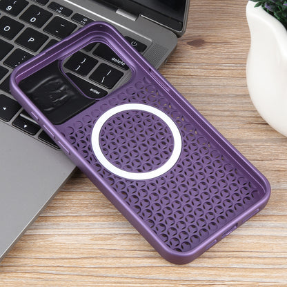 ELECTROPRIME For iPhone 15 Pure Color Honeycomb Aromatherapy MagSafe Phone Case(Purple)