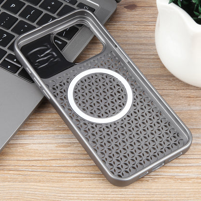 ELECTROPRIME For iPhone 15 Pure Color Honeycomb Aromatherapy MagSafe Phone Case(Grey)