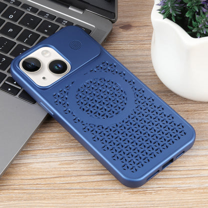 ELECTROPRIME For iPhone 15 Pure Color Honeycomb Aromatherapy MagSafe Phone Case(Blue)