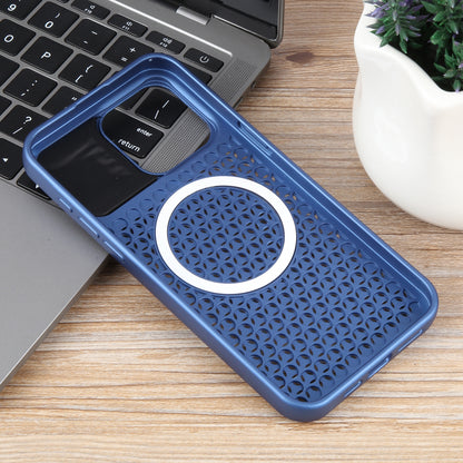 ELECTROPRIME For iPhone 15 Pure Color Honeycomb Aromatherapy MagSafe Phone Case(Blue)