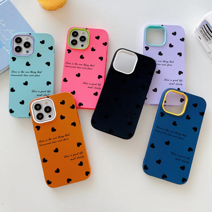 ELECTROPRIME For iPhone 15 Plus Love Hearts PC Hybrid TPU Phone Case(White)
