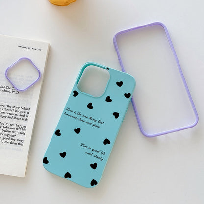 ELECTROPRIME For iPhone 15 Plus Love Hearts PC Hybrid TPU Phone Case(White)