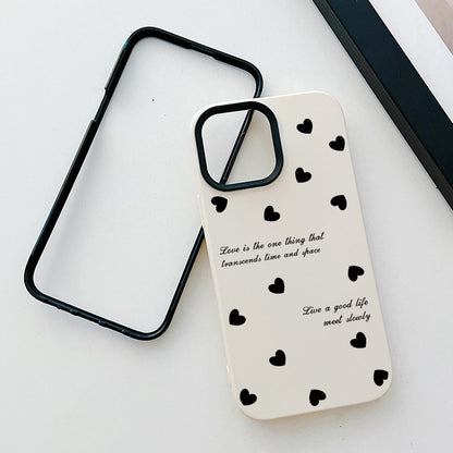 ELECTROPRIME For iPhone 15 Plus Love Hearts PC Hybrid TPU Phone Case(White)