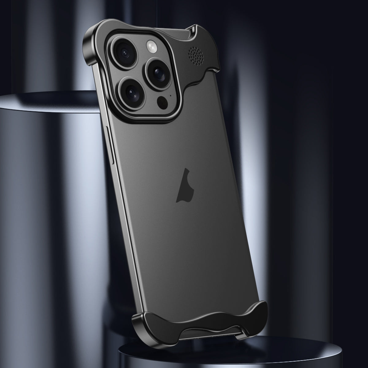 ELECTROPRIME For iPhone 15 Aromatherapy Alloy Frameless Phone Case(Black)
