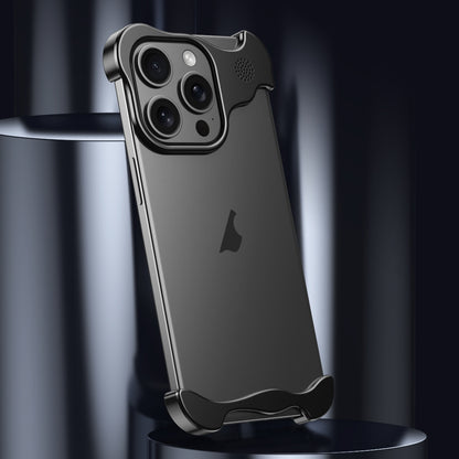 ELECTROPRIME For iPhone 15 Aromatherapy Alloy Frameless Phone Case(Black)