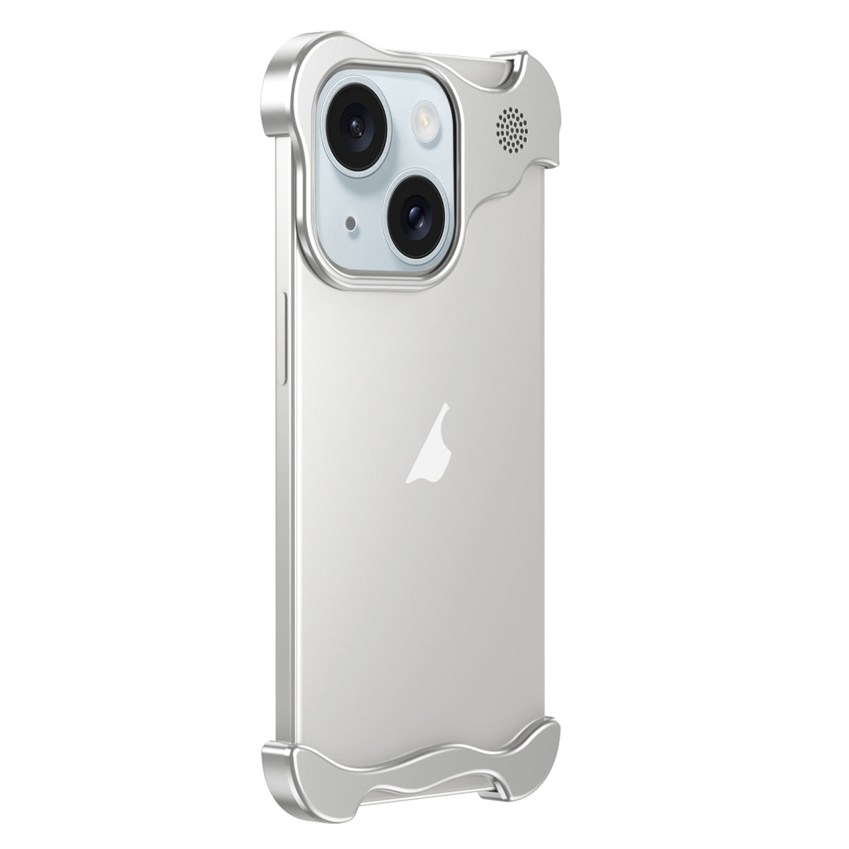 ELECTROPRIME For iPhone 15 Aromatherapy Alloy Frameless Phone Case(Silver)