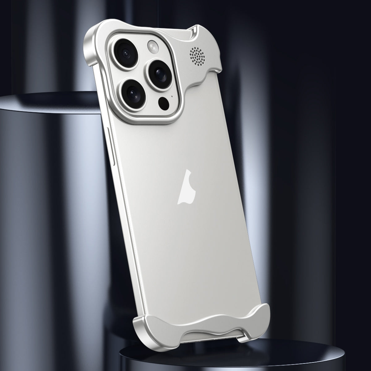 ELECTROPRIME For iPhone 15 Aromatherapy Alloy Frameless Phone Case(Silver)