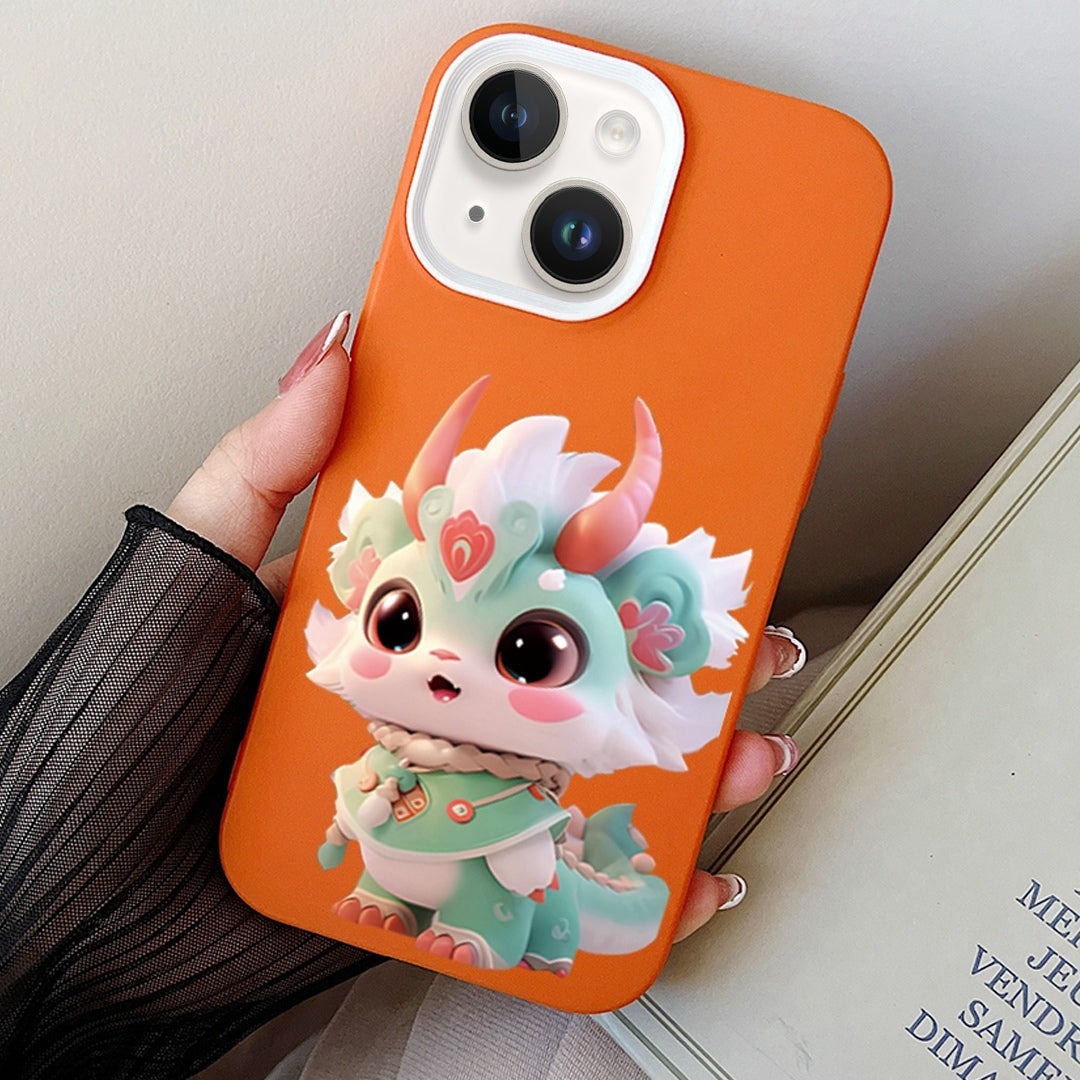 ELECTROPRIME For iPhone 15 Loong Baby PC Hybrid TPU Phone Case(Orange)