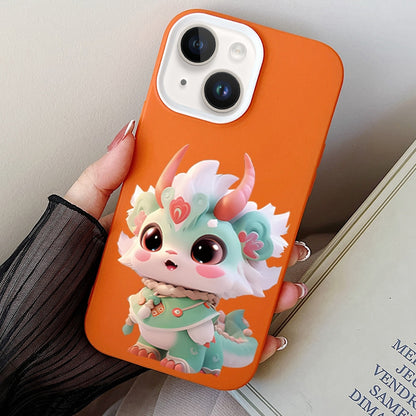 ELECTROPRIME For iPhone 15 Loong Baby PC Hybrid TPU Phone Case(Orange)