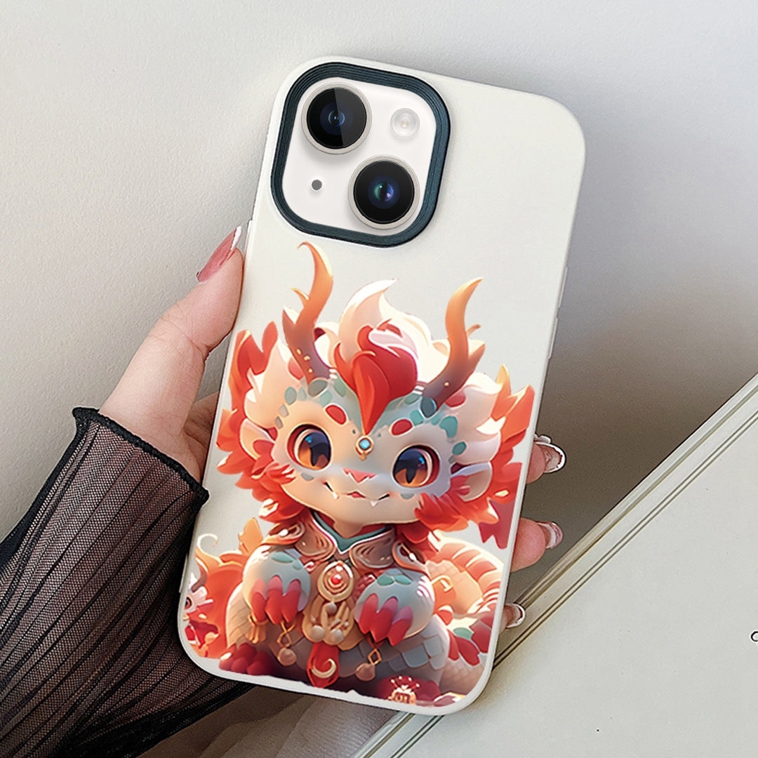 ELECTROPRIME For iPhone 15 Loong Baby PC Hybrid TPU Phone Case(White)